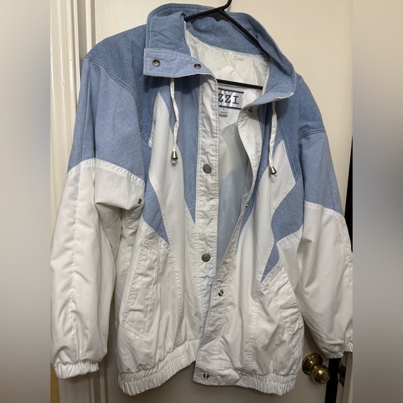 Izzi Vintage White and Blue Jacket Size M‎ - Picture 1 of 6